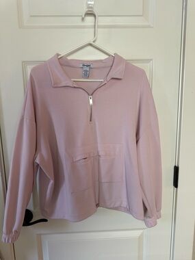 Maeve Quarter-Zip Pullover in Pale Pink